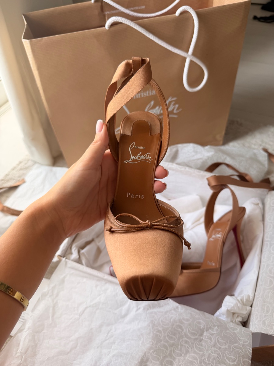 Christian Louboutin Cassia Lace Up Heels in Biege photo 2