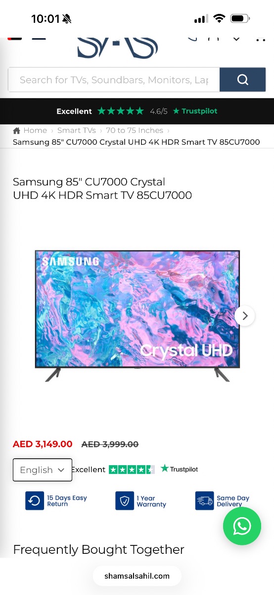 Samsung 4K UHD Smart Television 85inch (2024) like new still with plastic on screen