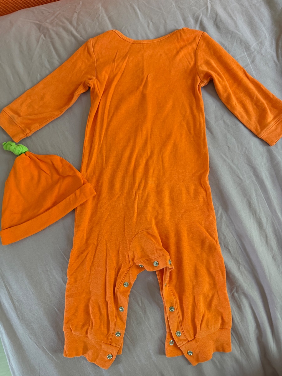 Carters Adorable Halloween Baby Romper Set – Pumpkin photo 2