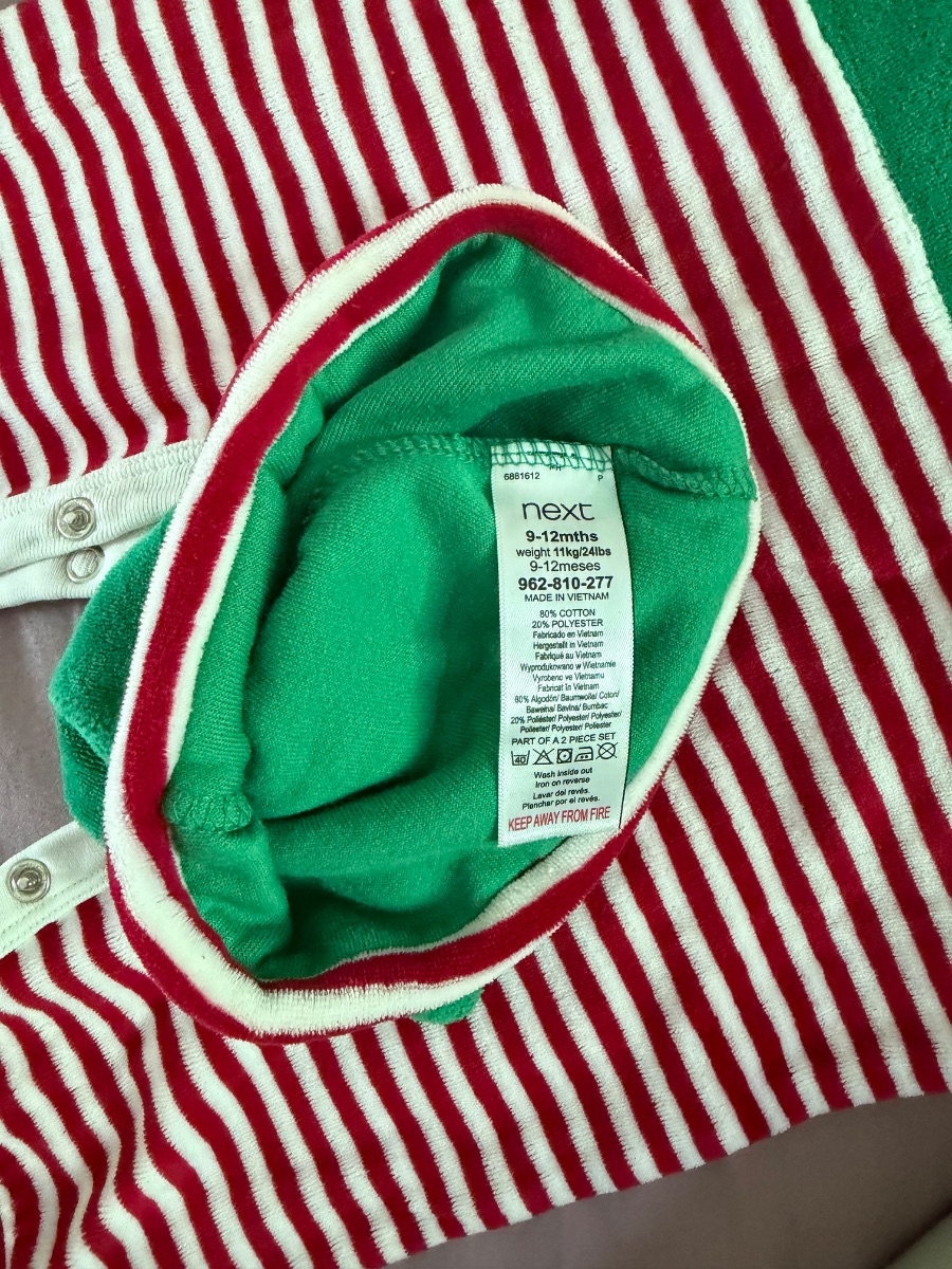 Next Santa’s Elf baby jumpsuit with a hat photo 3