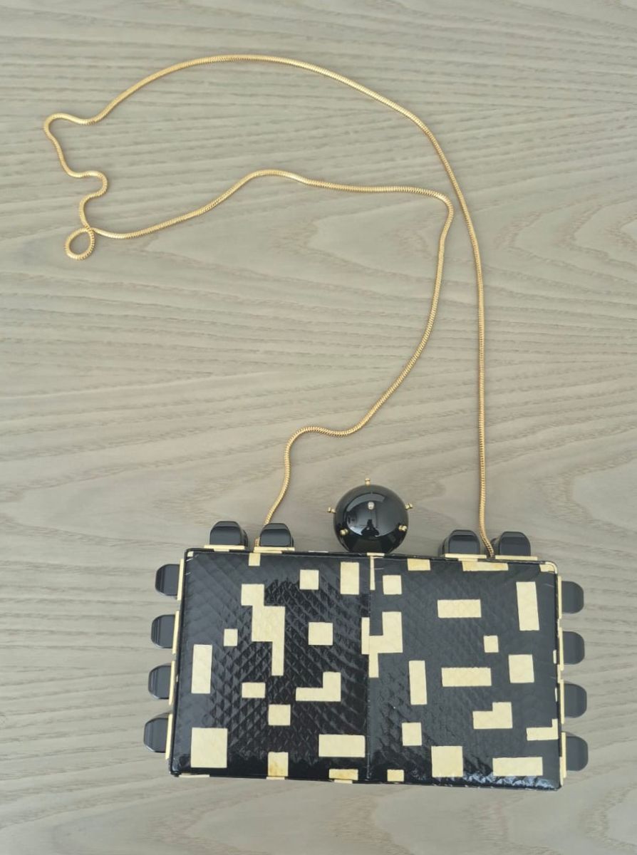 Tonya Hawkes Geometric Black & White Bag
