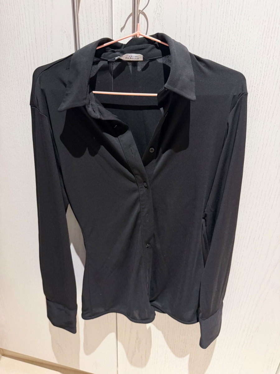 Zara black button down blouse