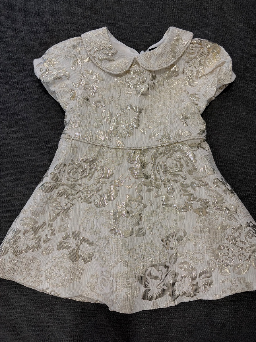 Next Gold Appliqué Collared Occasion Dress