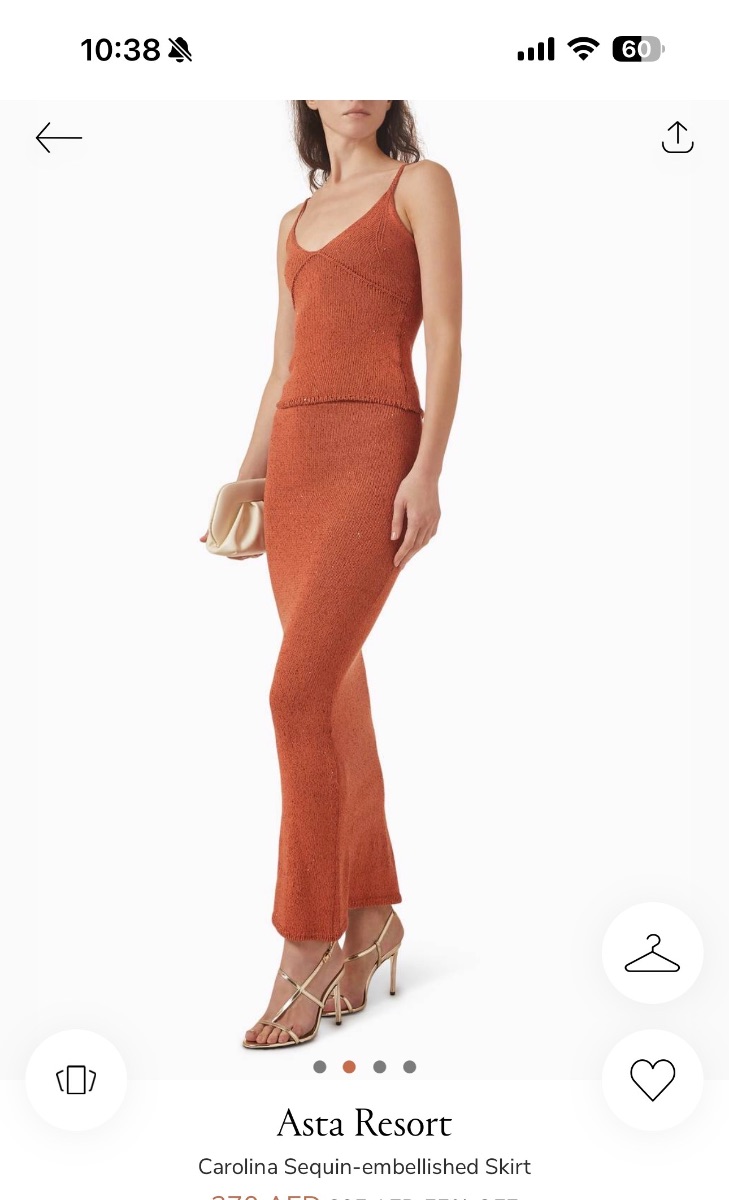 Asta resort orange knit two piece