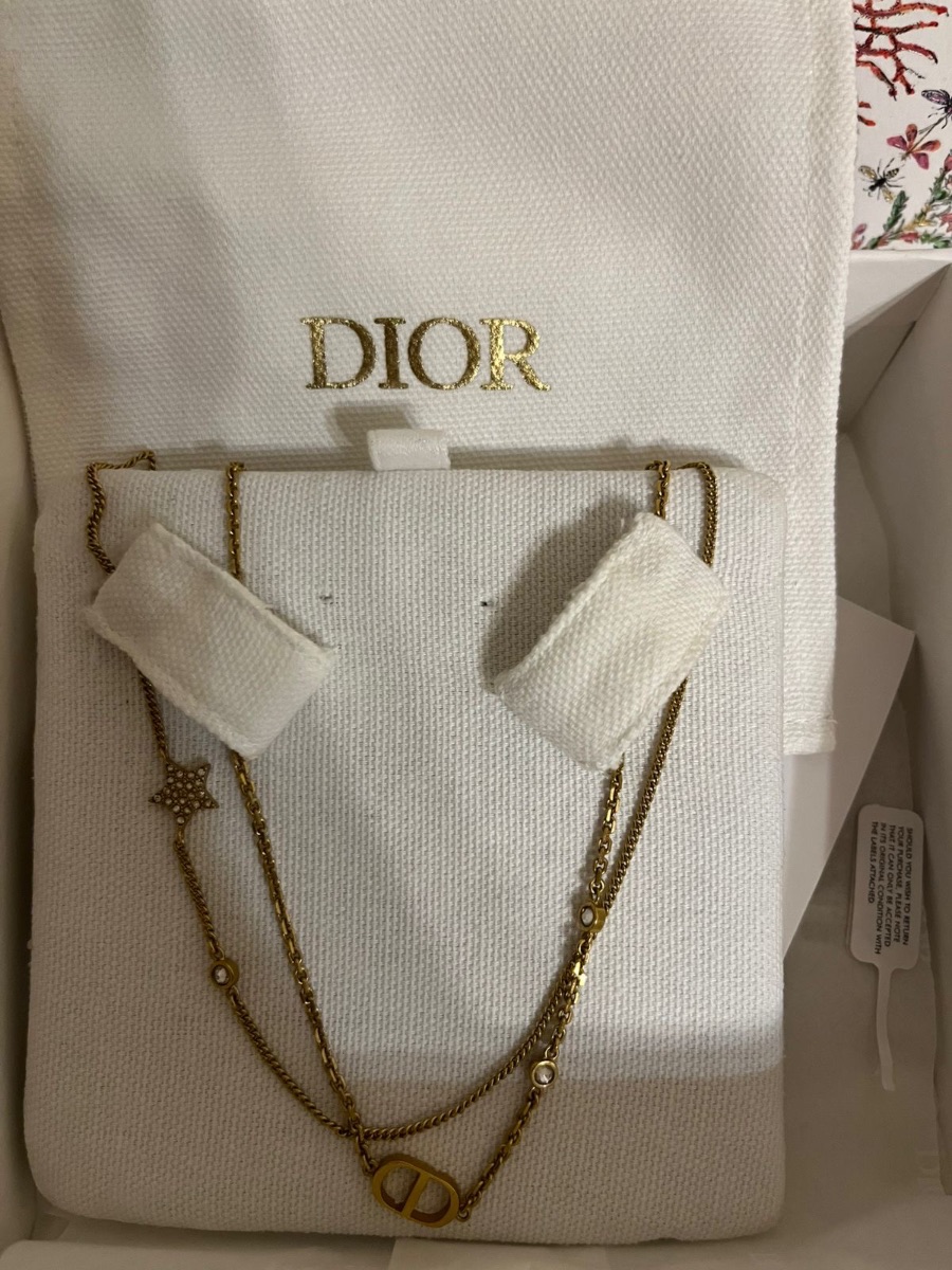 Christian dior petit double necklace