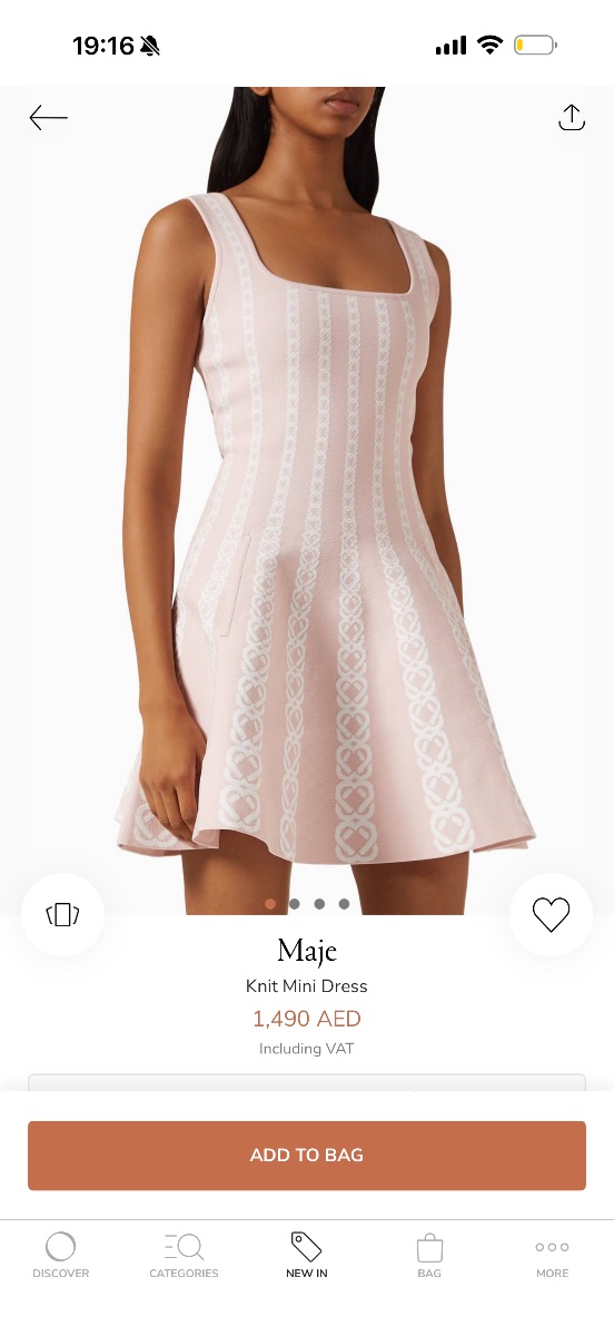 Maje Flared Dress Pink Size 6 / EU 34 CS XS