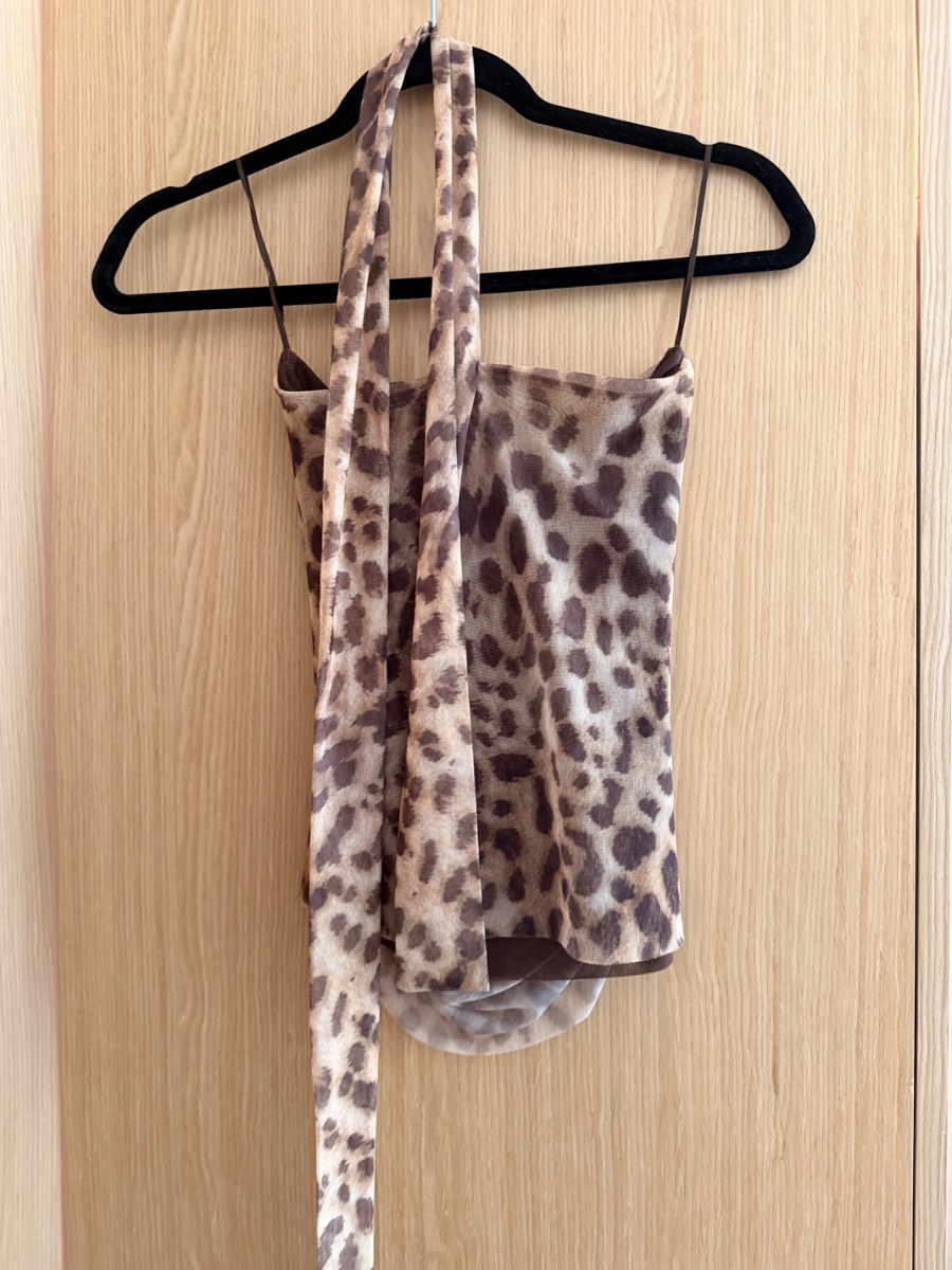 Zara leopard scarf bandeau top photo 3