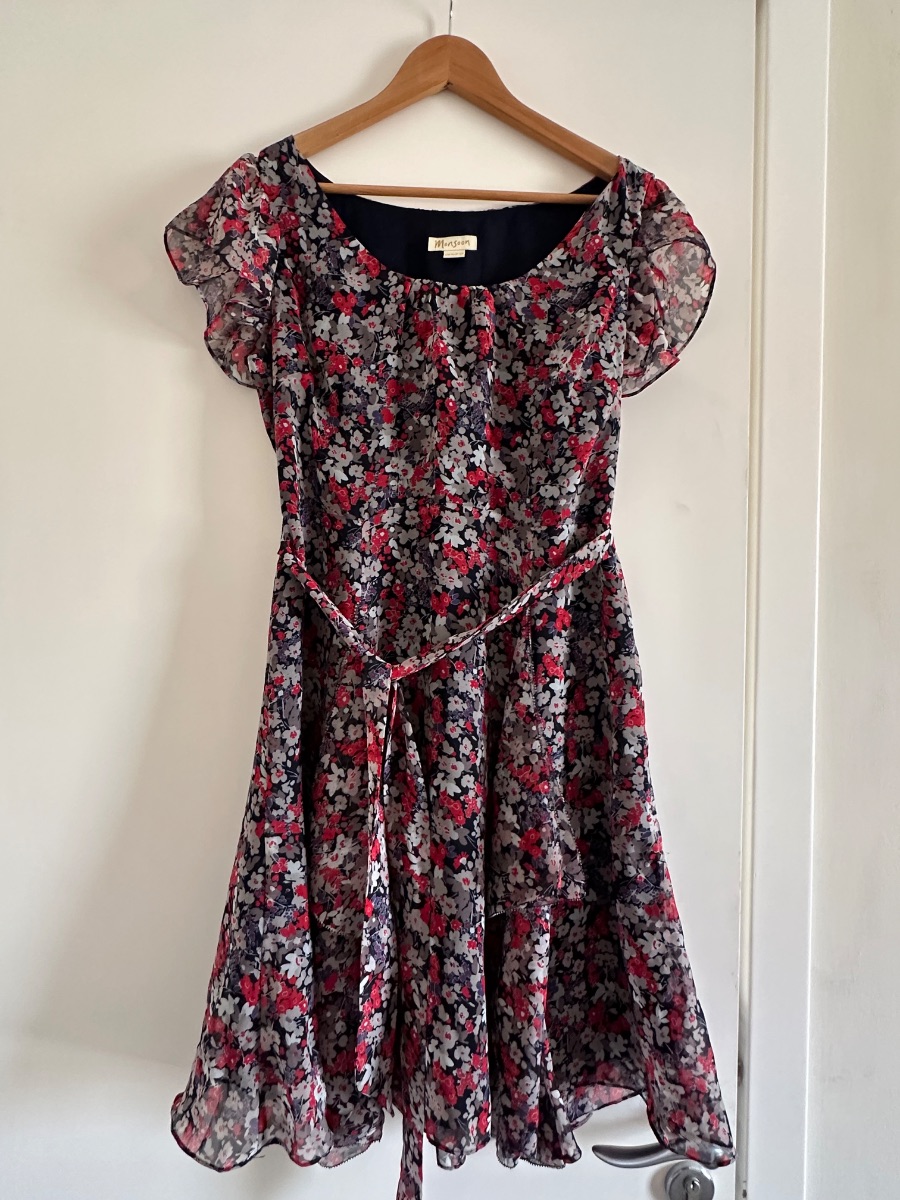 Monsoon floral print short-sleeve dress