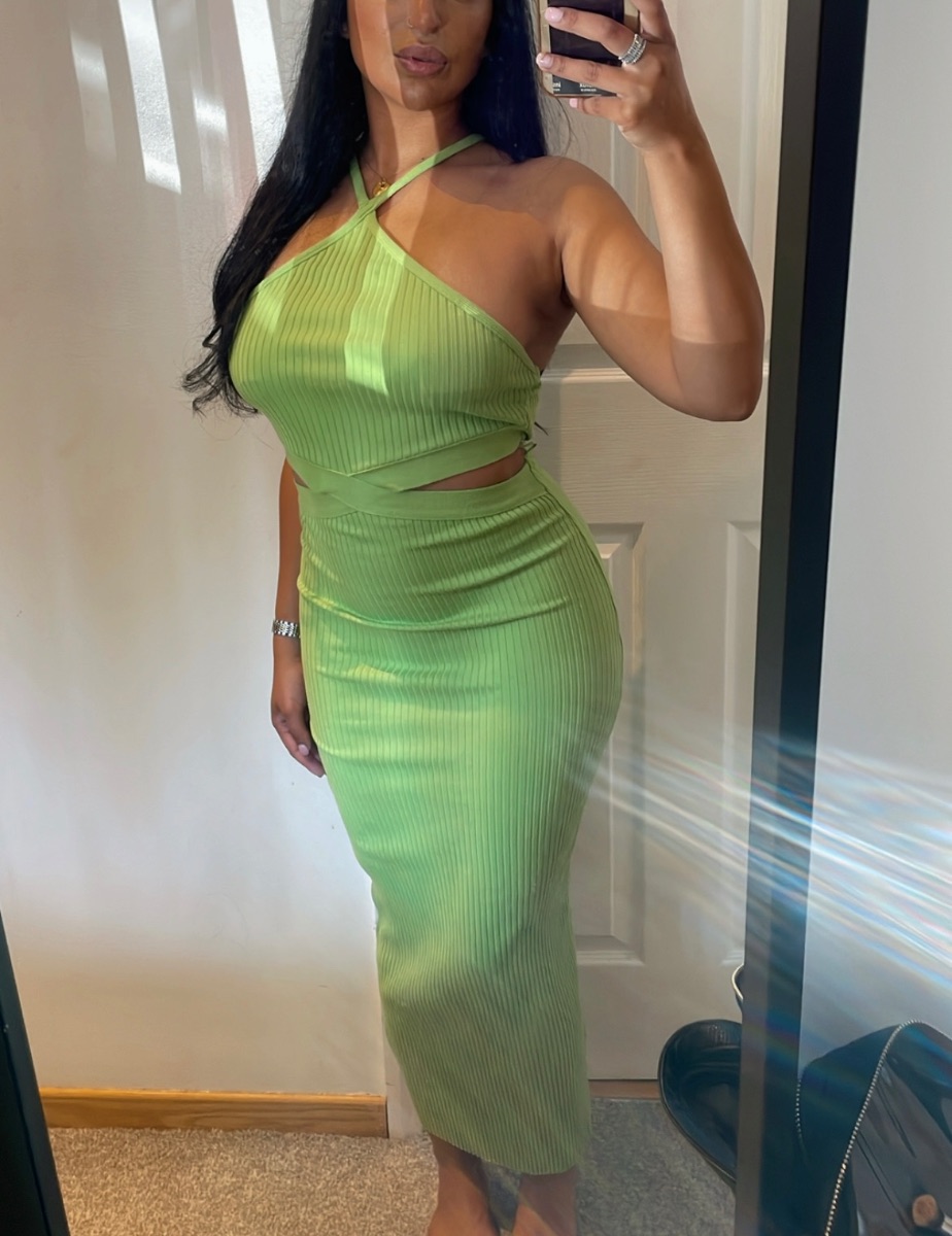 Zara Green Cutout Dress