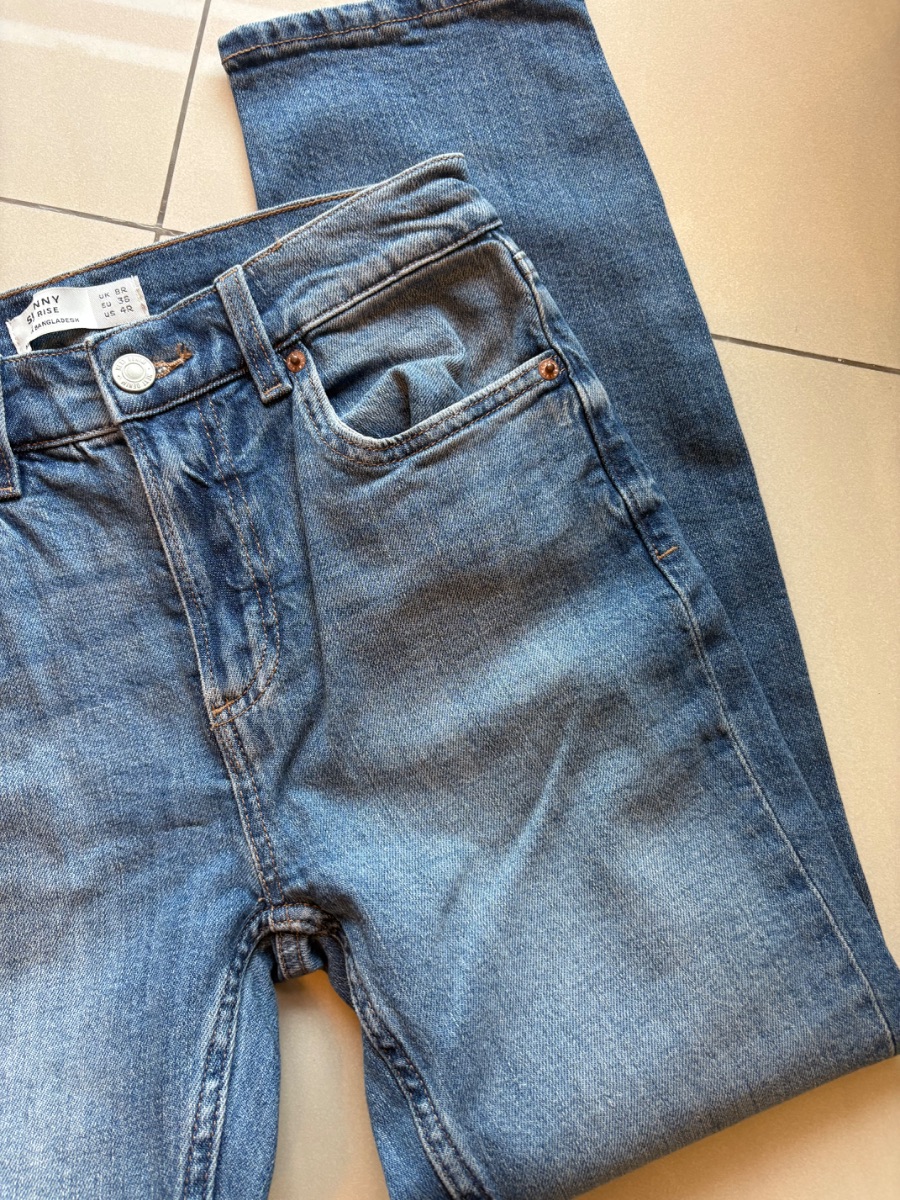 Next blue denim skinny mid rise jeans photo 2