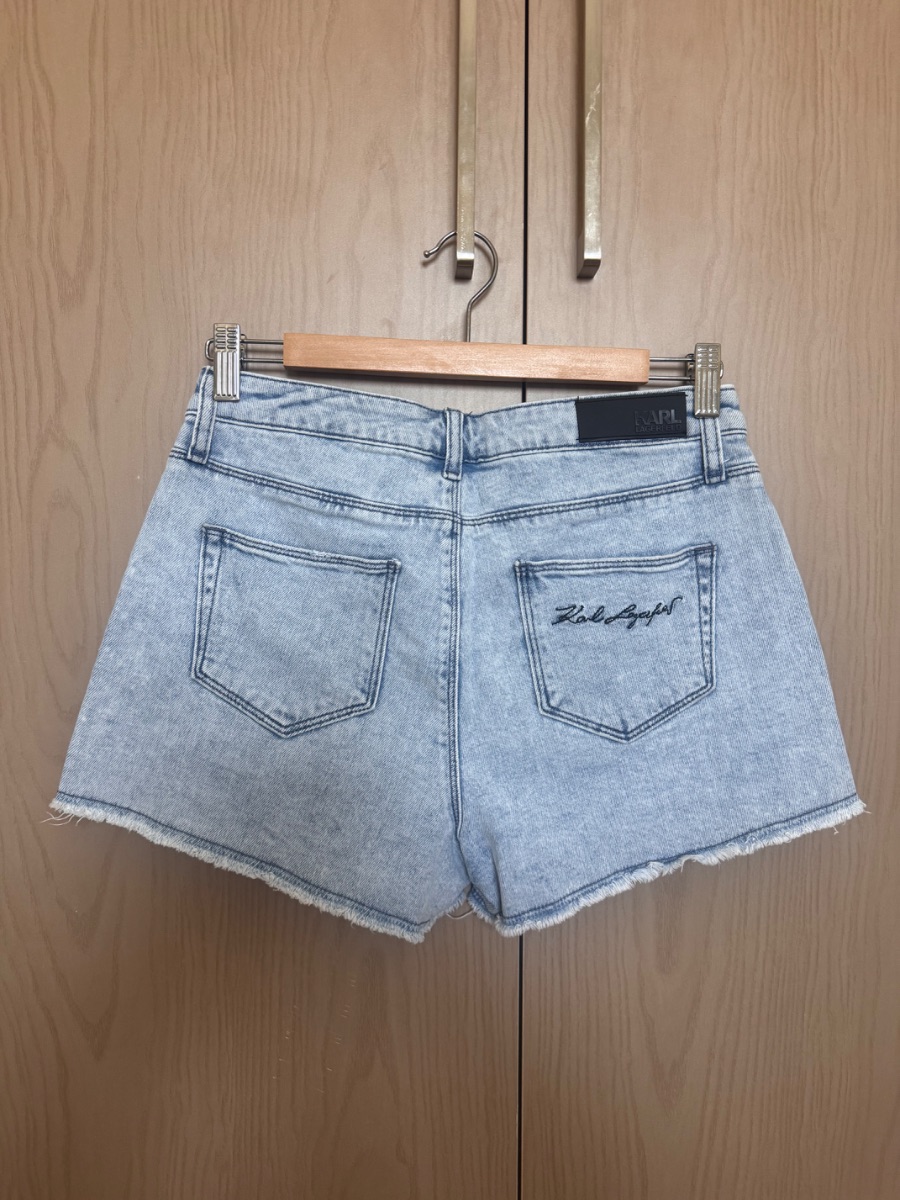 Karl Lagerfeld light wash denim shorts photo 2