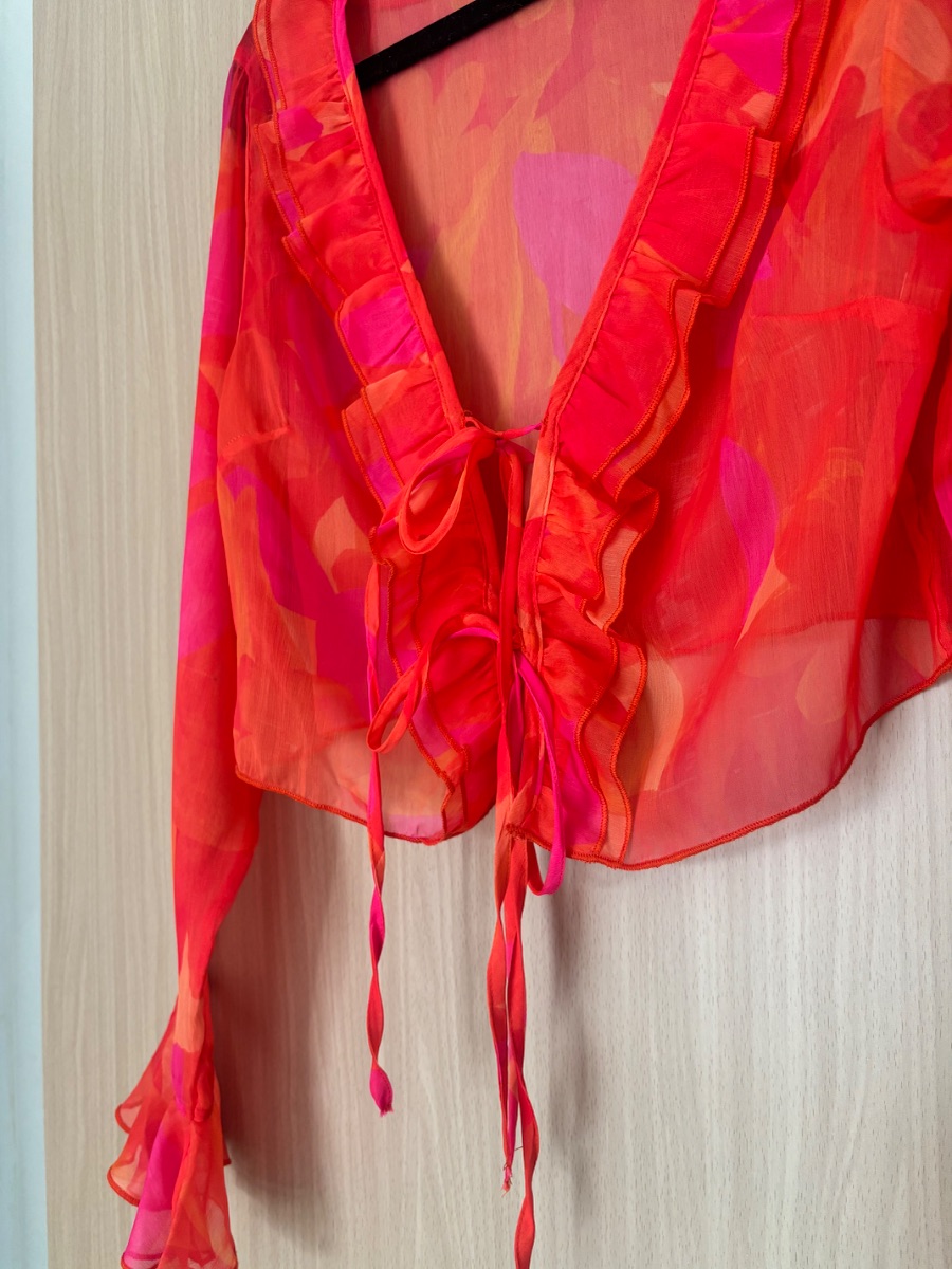 Stradivarius ruffled chiffon blouse photo 2