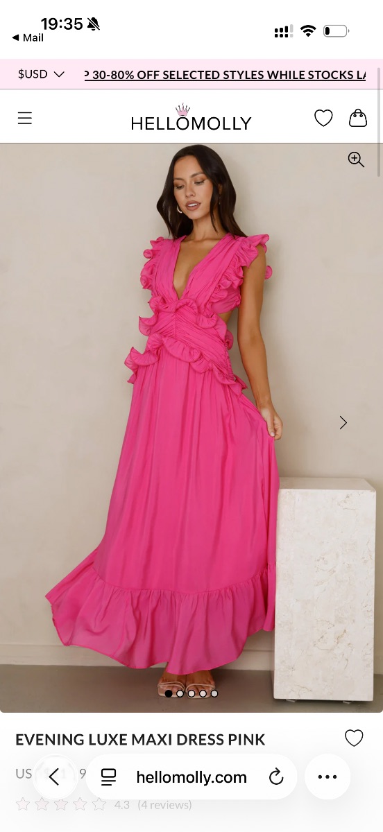 Hello Molly occasion pink dress XS