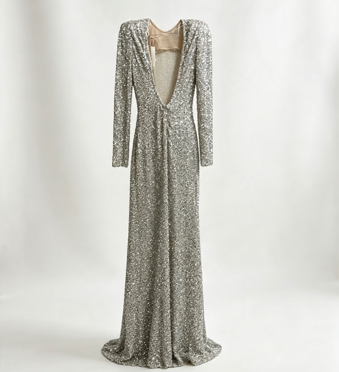 ZARA Silver Sequin Gown