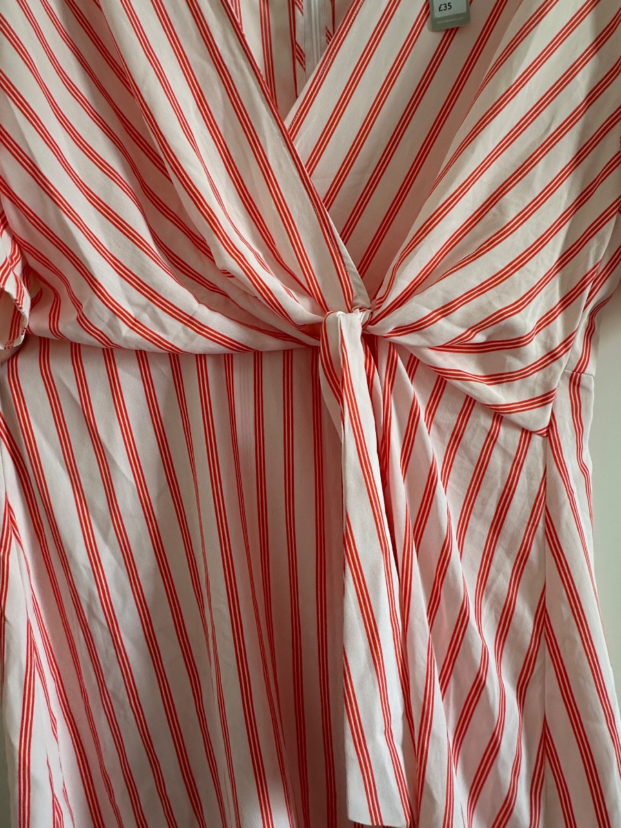 Red Herring Orange and White striped dress photo 3