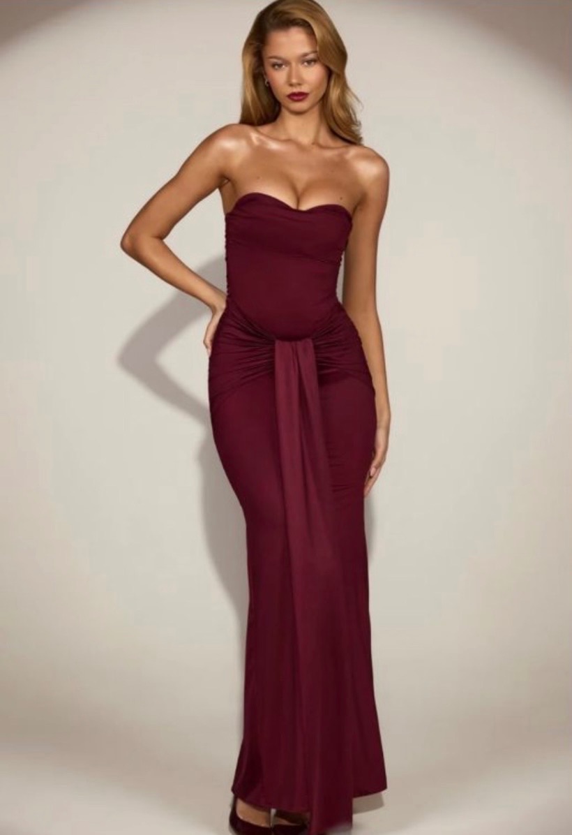 Burgundy Oh Polly Maxi Dress