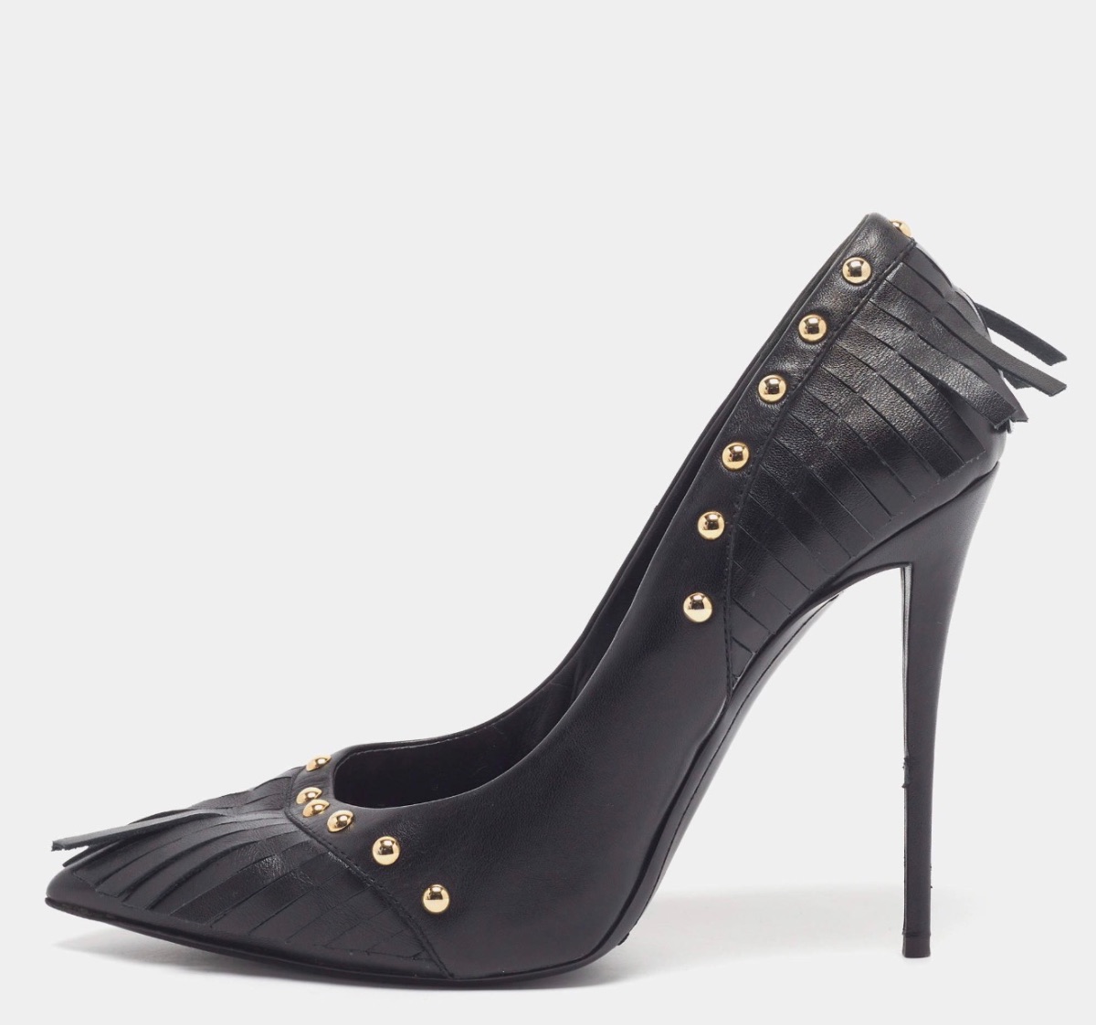 Giuseppe Zannotti Giuseppe Zanotti Black Leather Studded Fringe photo 3