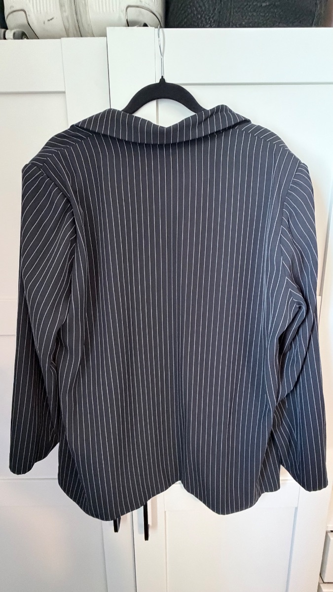 To Be Wanderlust Pinstripe Oversized Double-Breasted Blazer – Size L photo 2