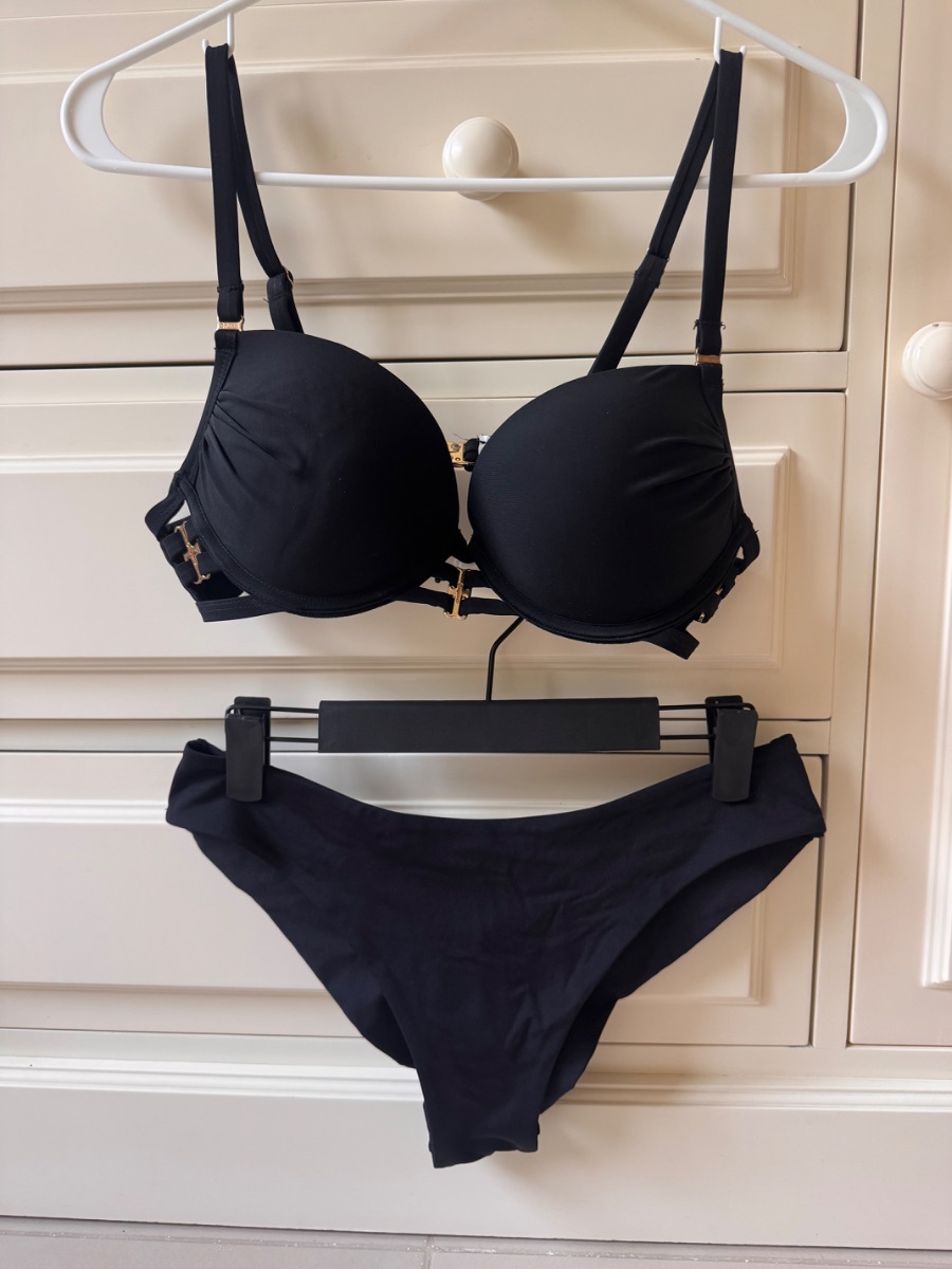 New Yorker black three-piece bikini set photo 3