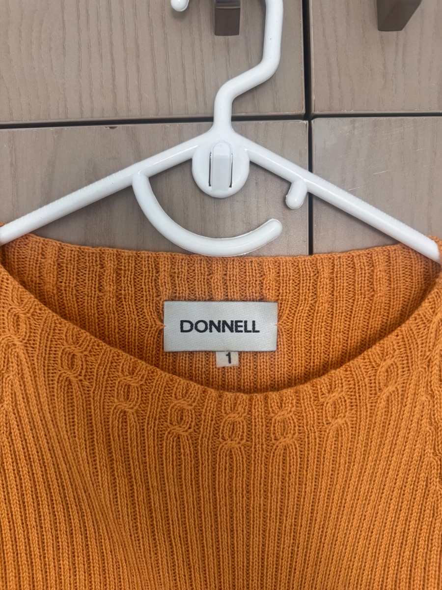 Donnell camel ribbed knit sweater photo 3