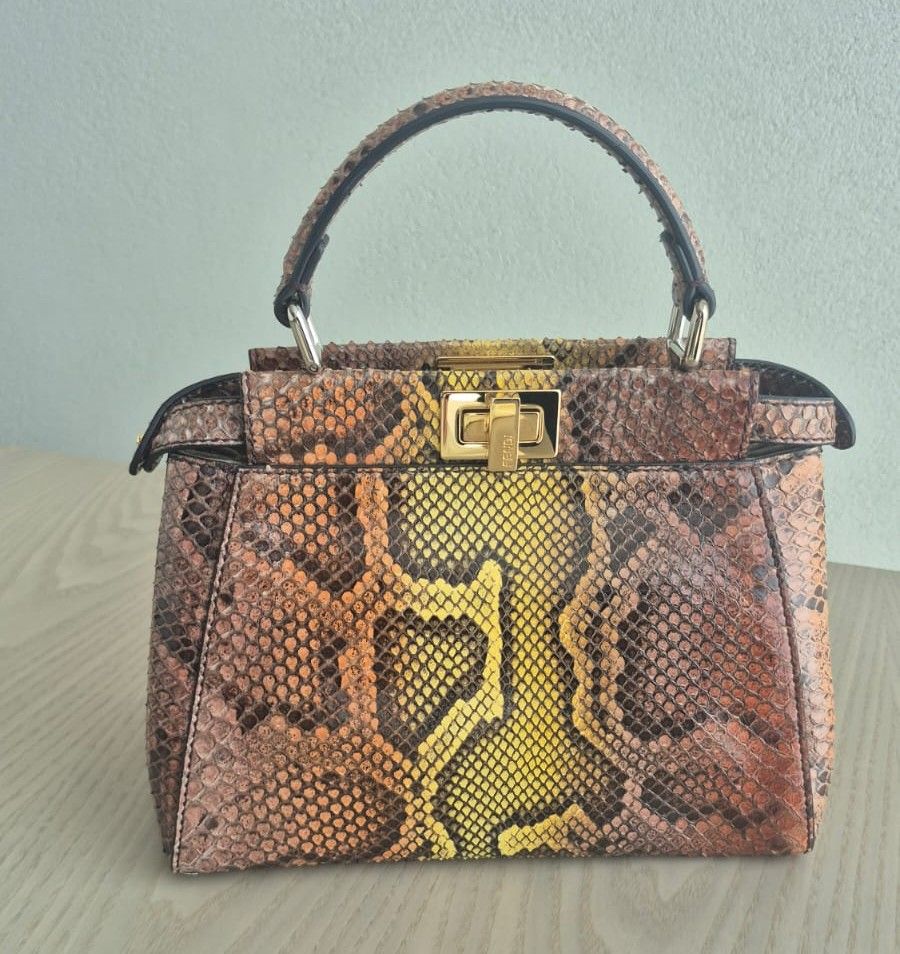 Fendi Peekaboo Python Bag Yellow/Brown
