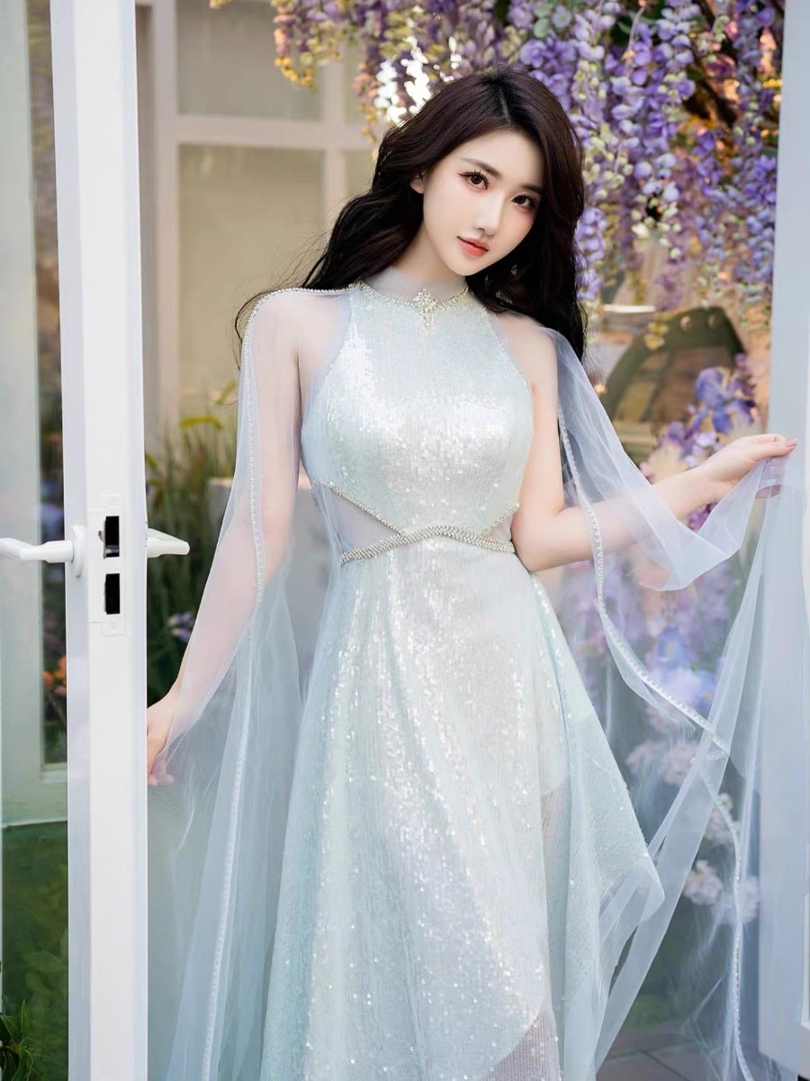 Brand New Lake Blue Tiffany color sparkles dress photo 2