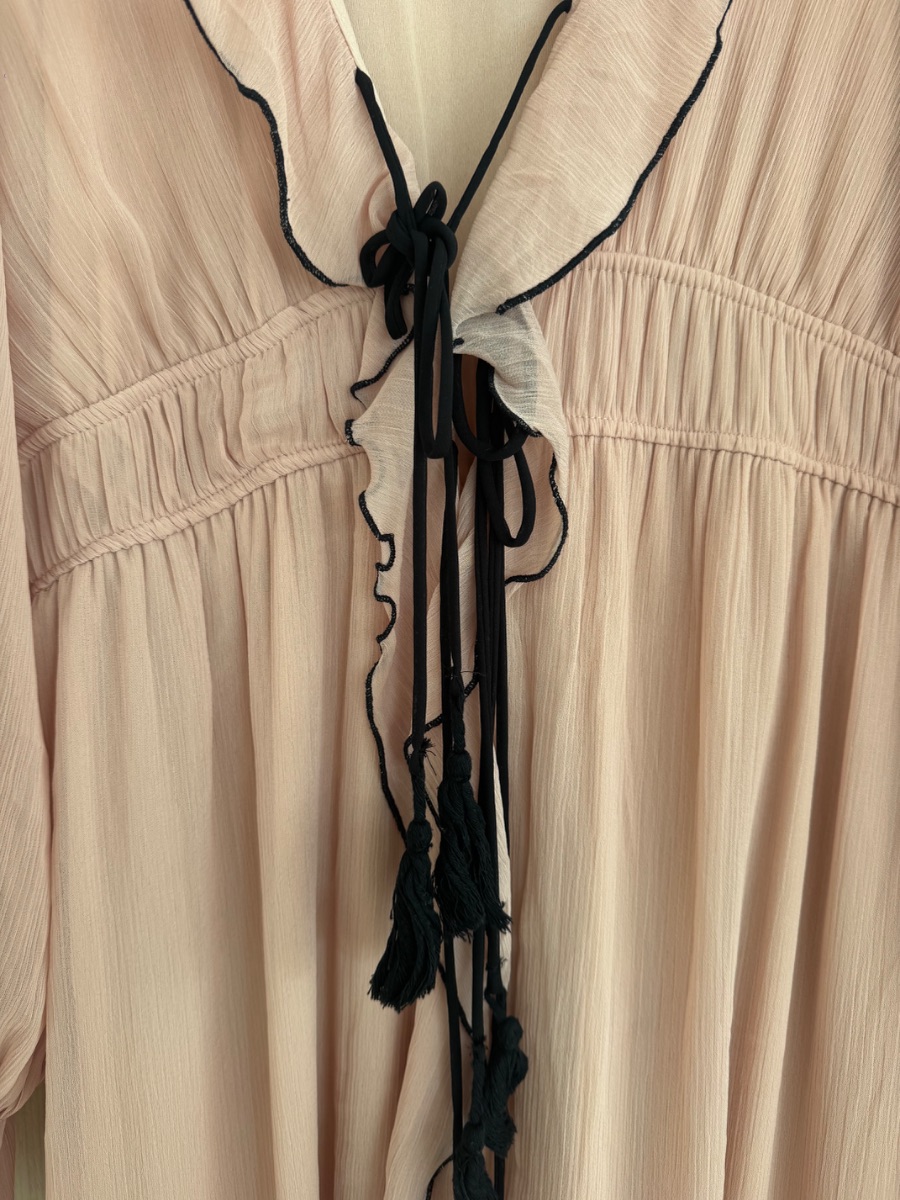 Zara Peach Flowy Dress - Chloe Vibes photo 2