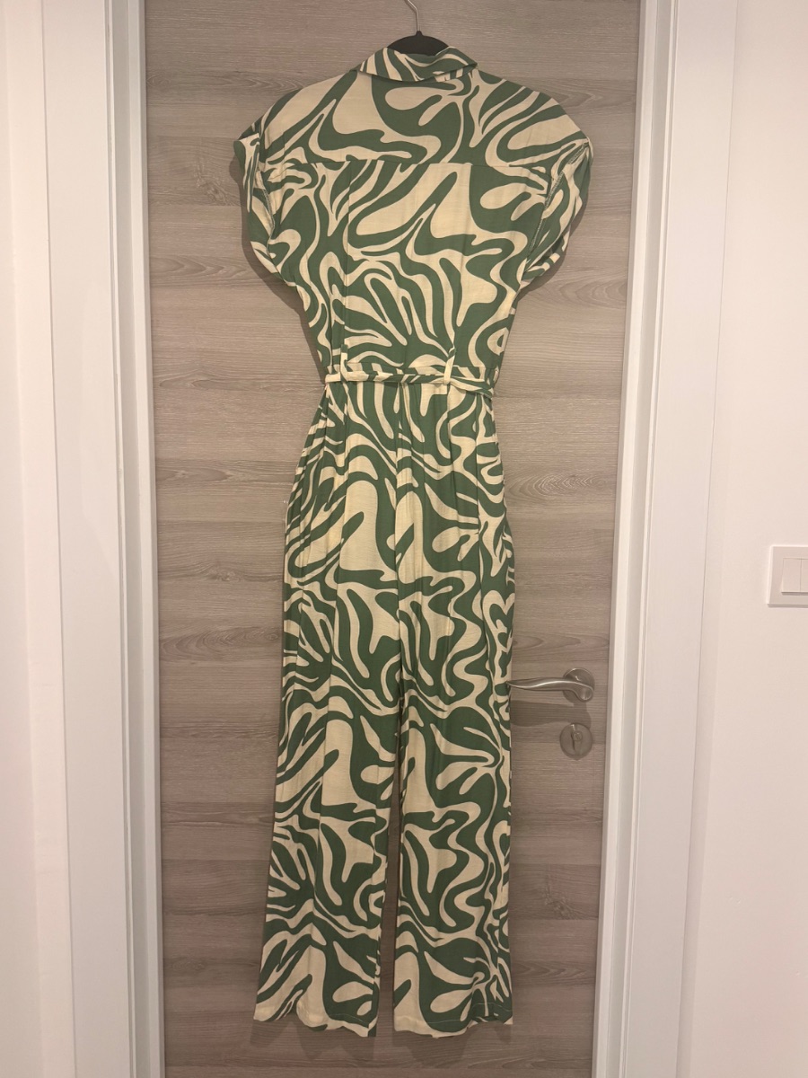 Mango Green safari print jumpsuit photo 3