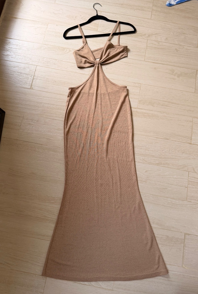 Brown Cut-Out Maxi Dress
