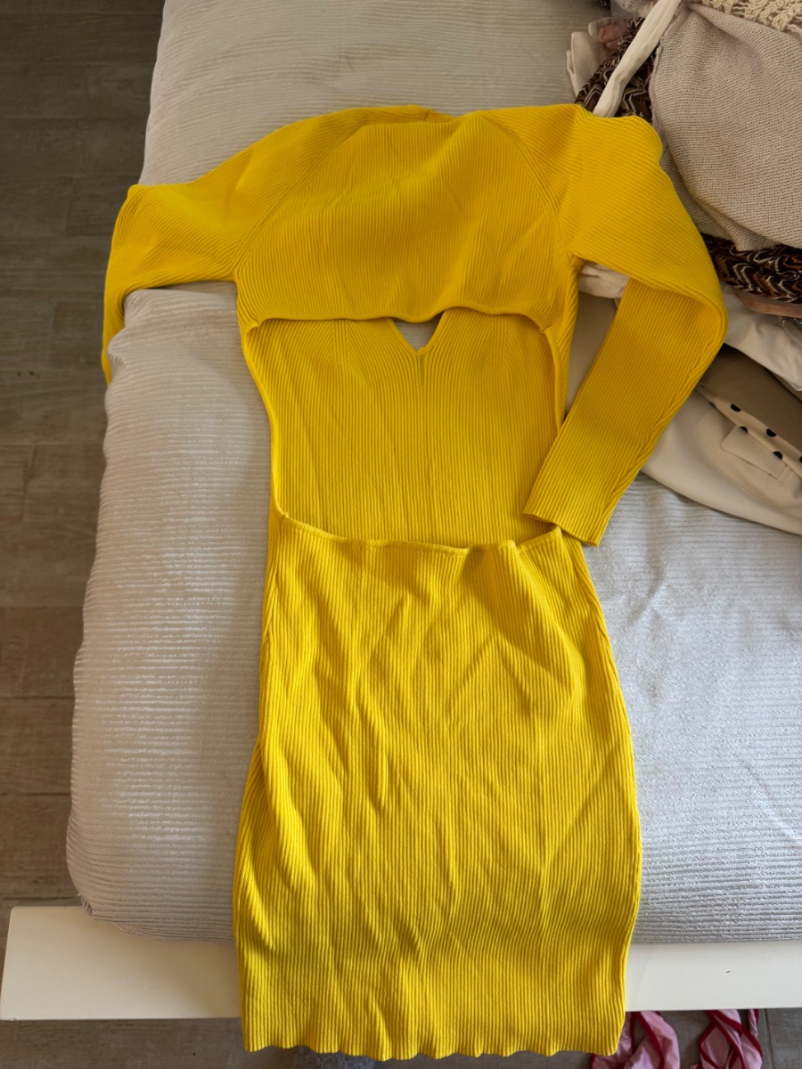 Zara yellow bandage dress photo 2