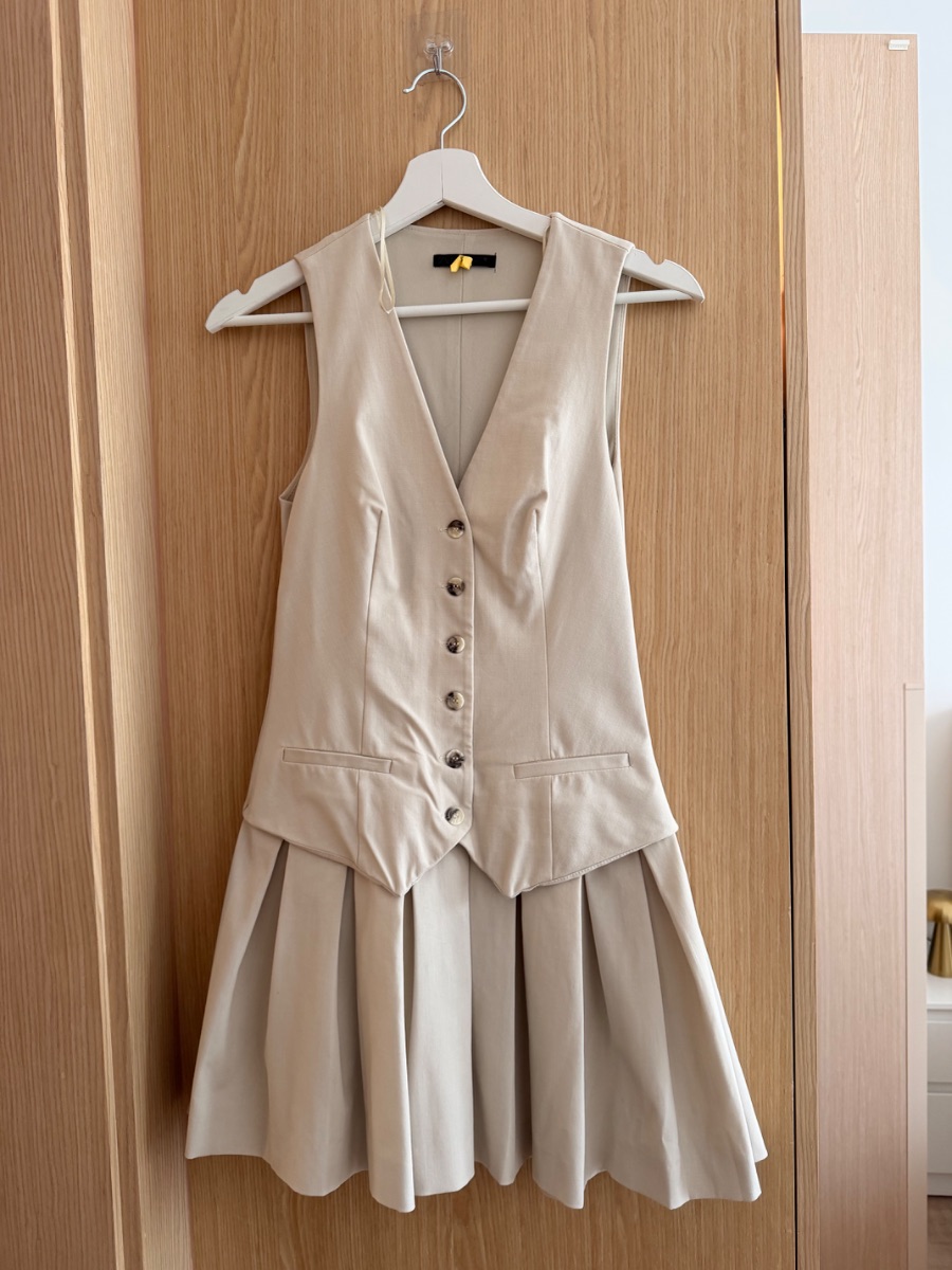 Zara Waistcoat Pleated Skirt Mini Dress photo 2
