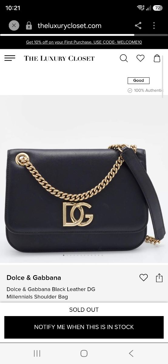 Dolce & Gabbana olce & Gabbana Dg Millennials Bag In Nappa Color Black B