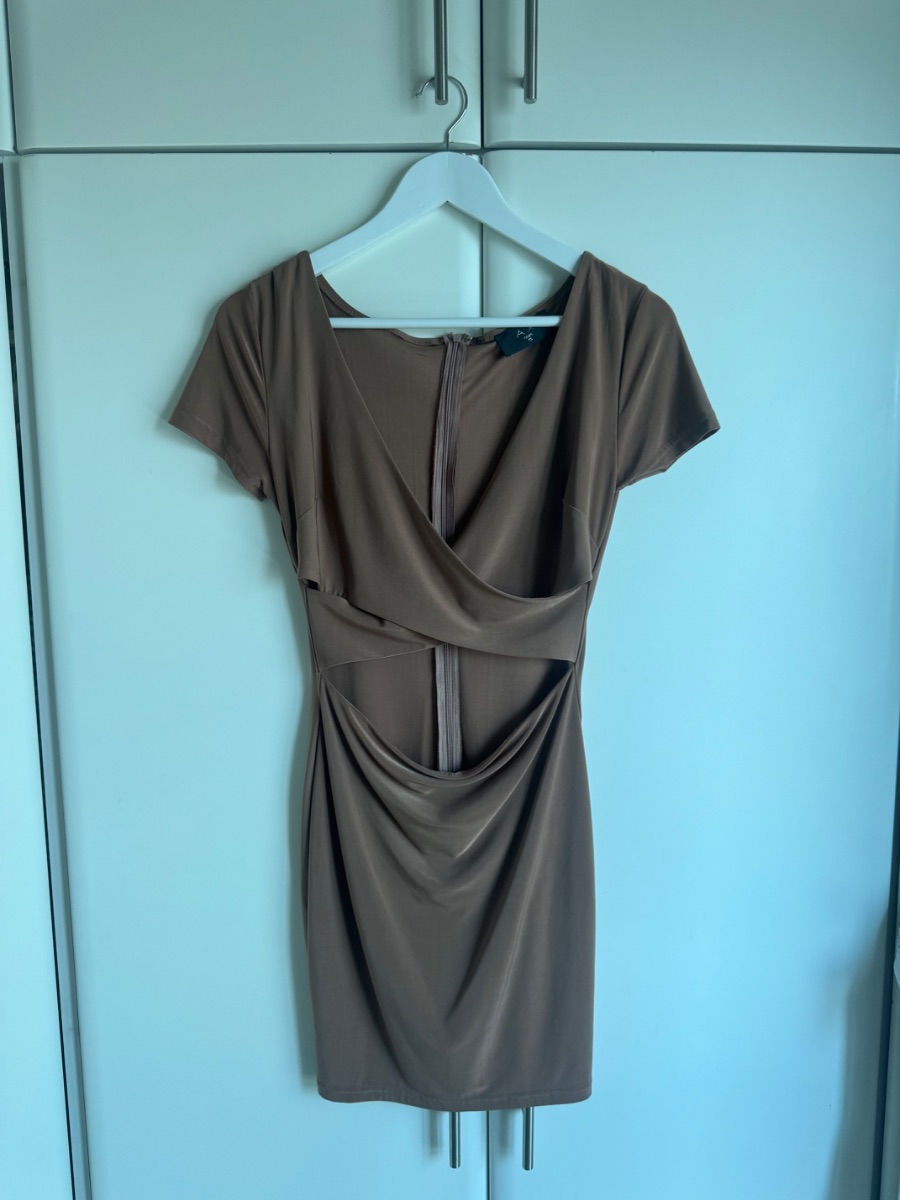 Ax Paris Brown Cut Out Mini Dress