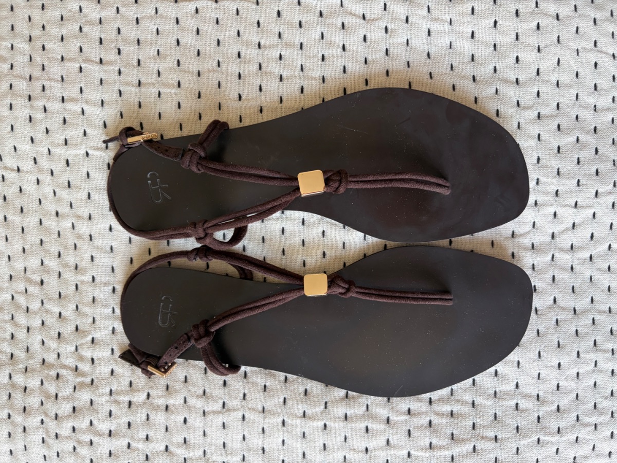 Parfois Brown Flats with Gold Stud - Sz 38