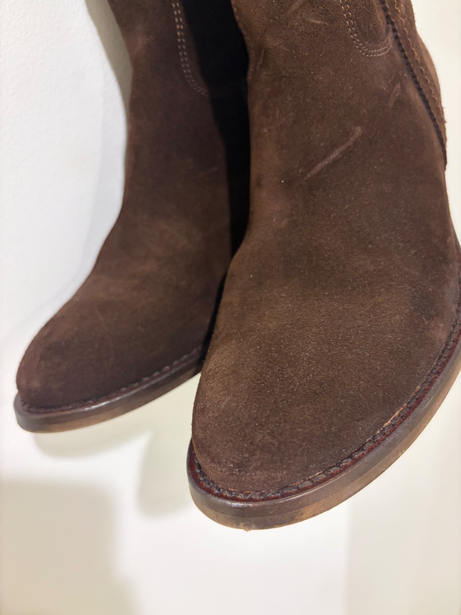 Suede Brown Leather Boots - Sz 38 photo 3