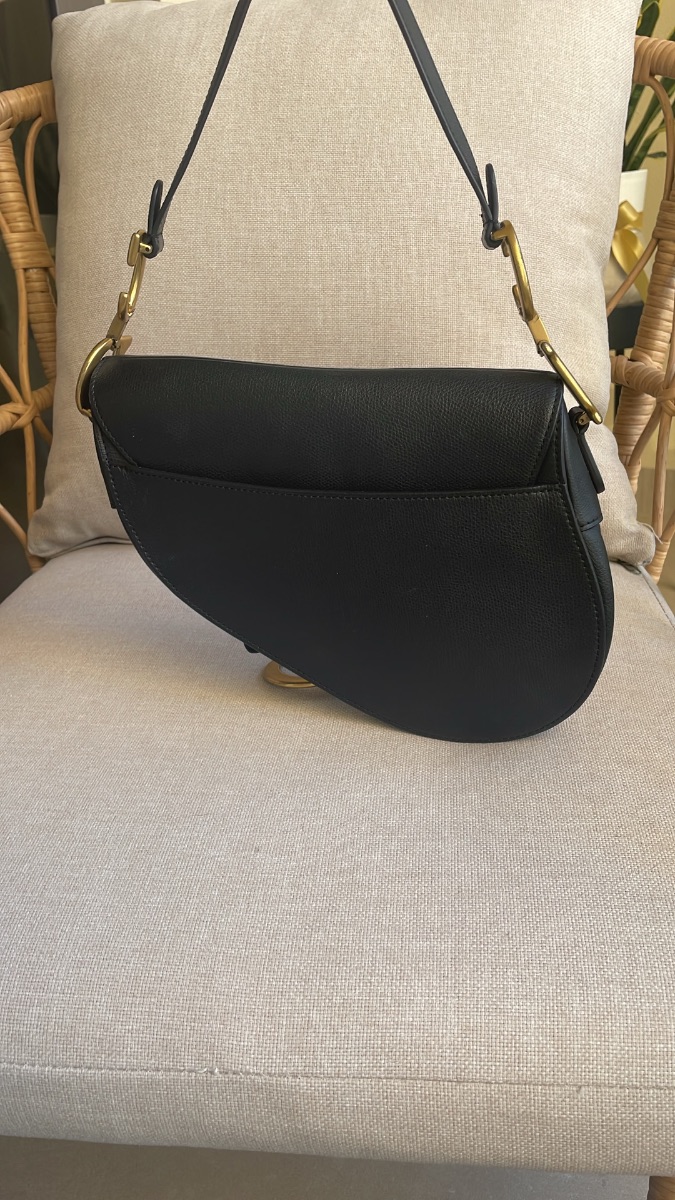 Dior CD black leather saddle bag photo 2