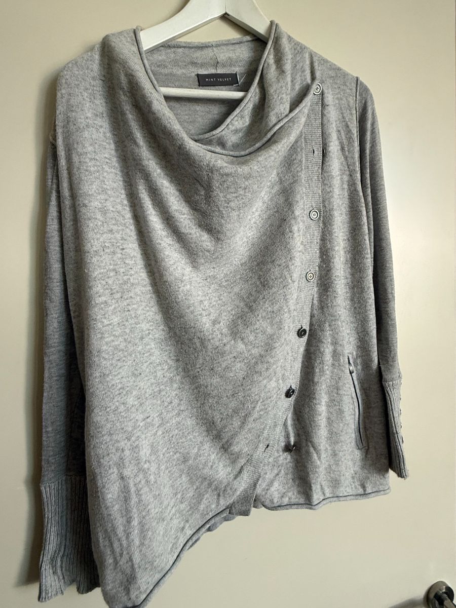 Mint Velvet Grey Crossover Casual Jumper UK12