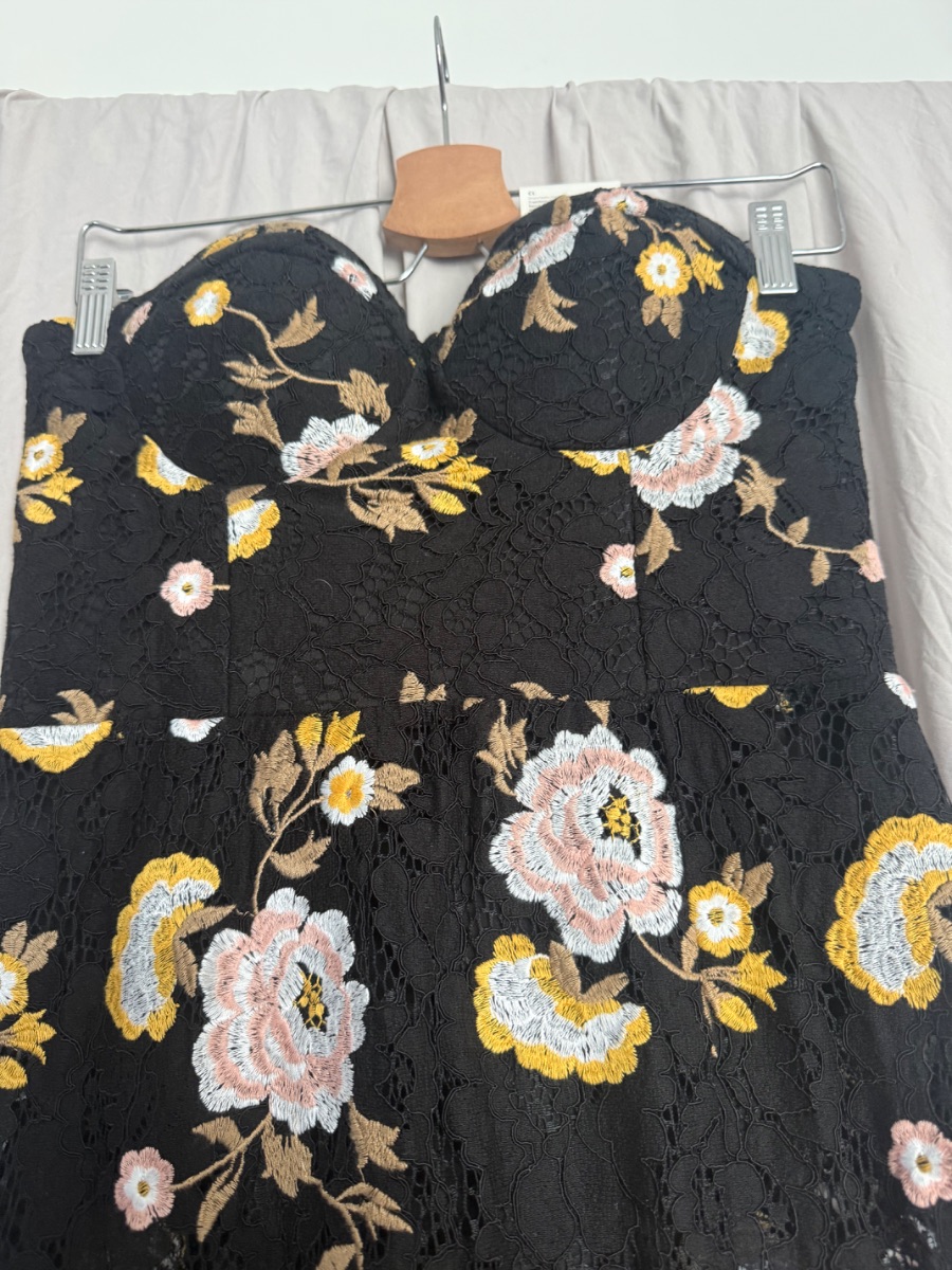 Rare London Limited Edition Black Floral Maxi Dress