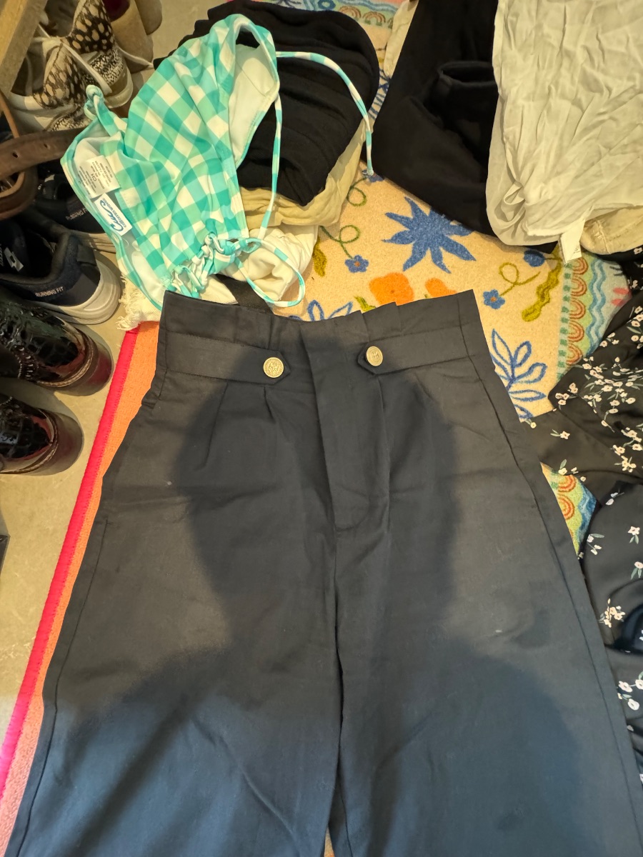 Zara formal trousers high waist with buttons photo 2