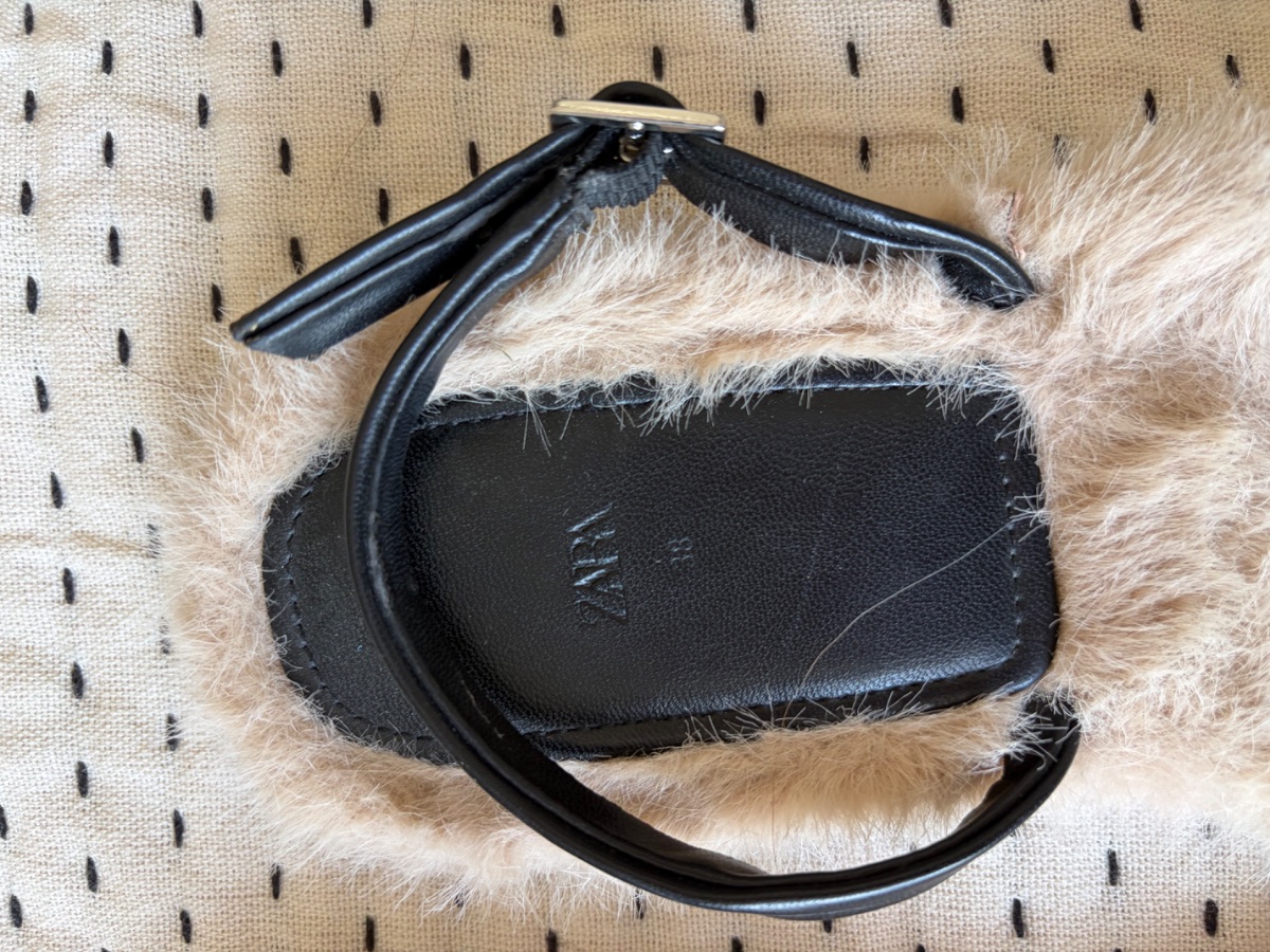 Zara Fur and Leather Flats - Sz 38 photo 2
