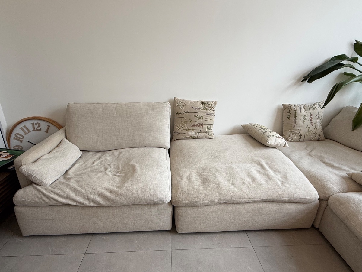 Home Centre Homecenter 3 SEATER + ottoman natural feather Sofa photo 3