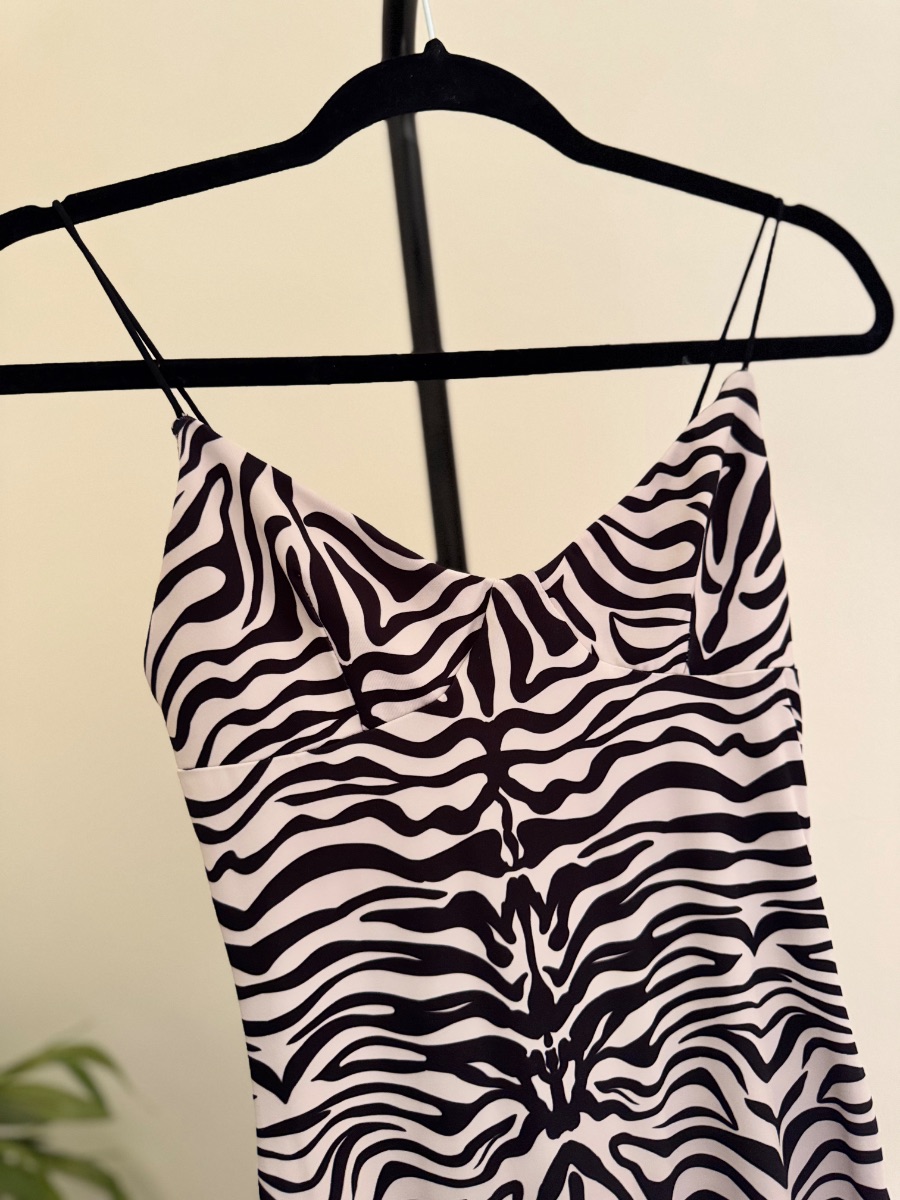 Bershka Zebra print slip dress