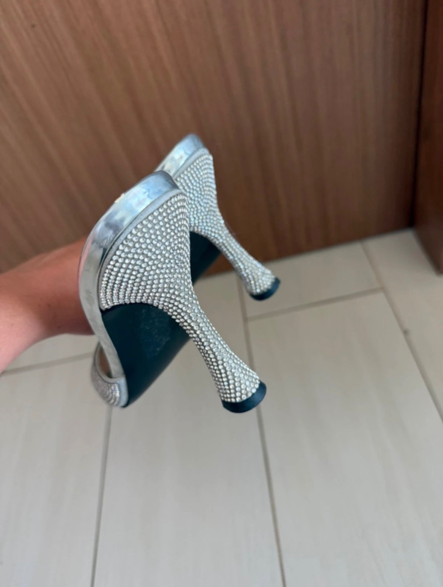 Asos Design ASOS Silver Diamanté Heels photo 2