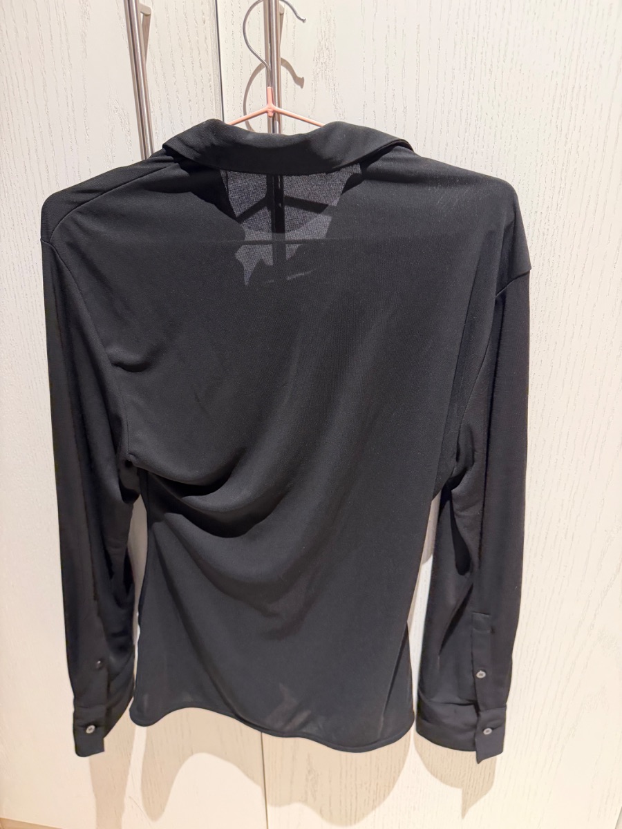 Zara black button down blouse photo 2