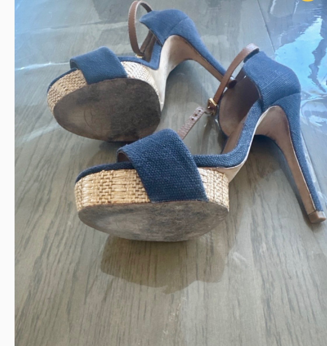 Tory Burch Denim and cork Sandals - size 37 photo 2