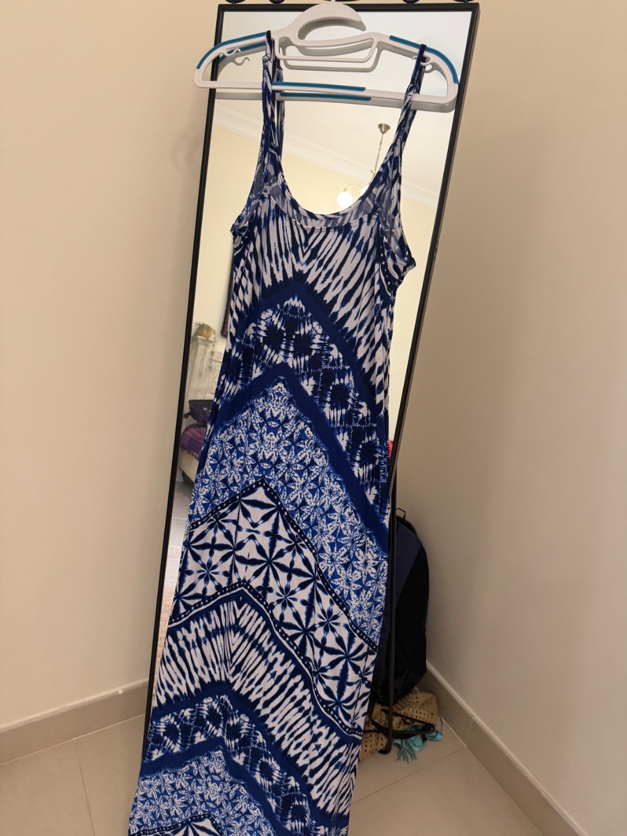 Blue patterned Long Dress
