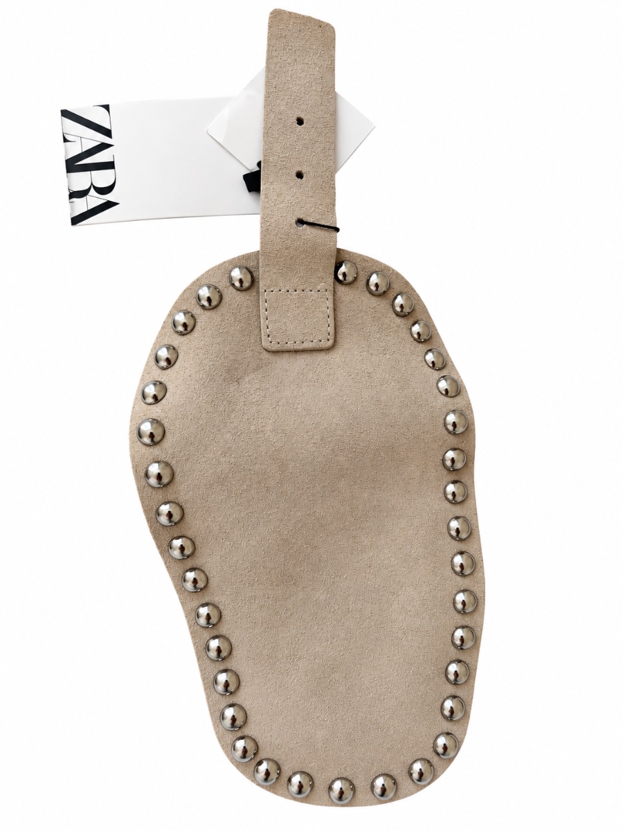 Zara 100% Leather Studded Belt - Sz 85cm - NWT photo 2