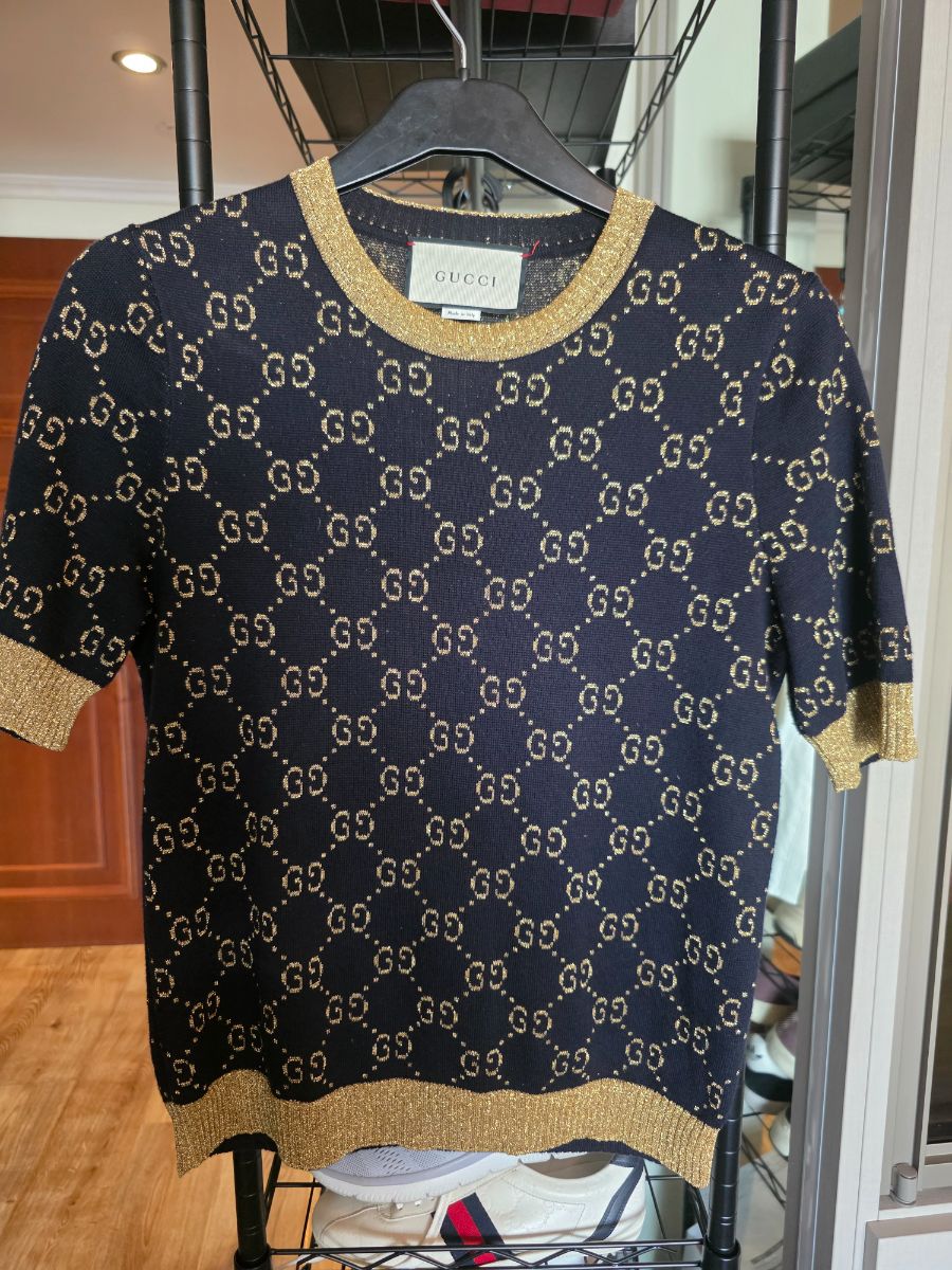 Gucci navy blue lurex knit photo 3