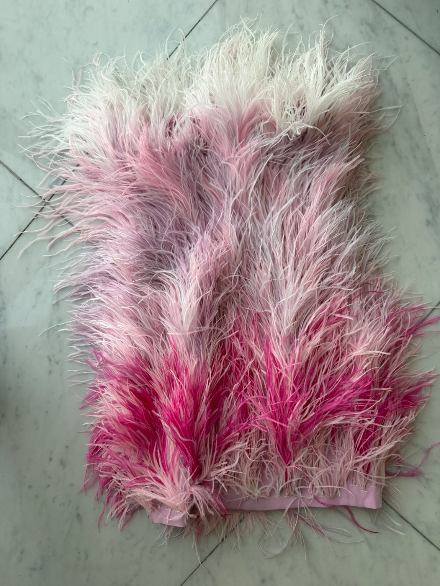Leedy&Me Ostrich feather mini dress corseted photo 2
