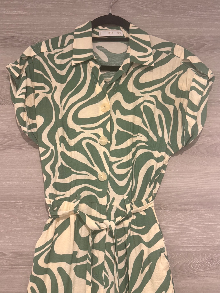 Mango Green safari print jumpsuit